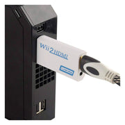 Adaptateur Wii vers HDMI blanc avec câble noir et blanc