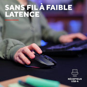 Souris gamer GX Trust GXT 1108 noire sans fil avec éclairage RGB