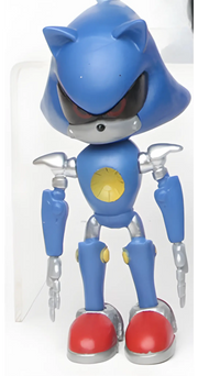 Figurine Metal Sonic bleu robot 14 cm avec articulations argentées