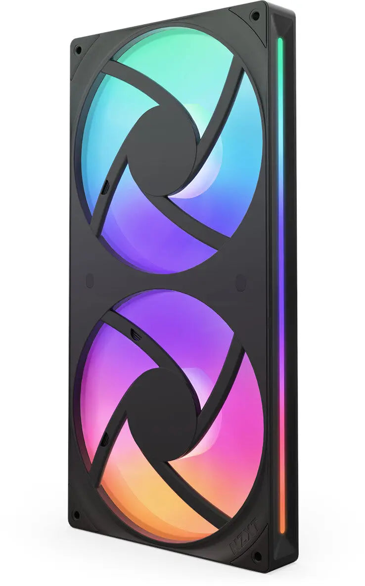 NZXT F280 RGB Core Noir, refroidisseur double ventilateur noir avec éclairage RGB vibrant et design angulaire