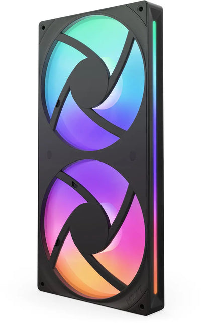 NZXT F280 RGB Core Noir, refroidisseur double ventilateur noir avec éclairage RGB vibrant et design angulaire