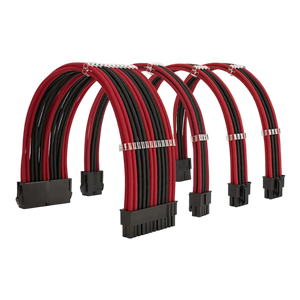 Rallonges Câbles Alimentation Rouge Noir