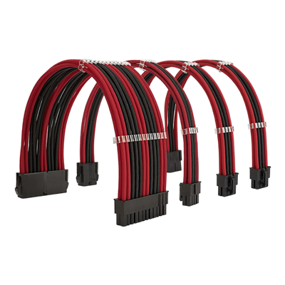 Cables Rallonges Mix Rouge - Noir / pour Alimentation/PSU - ATX/EPS/PCI-E image 0