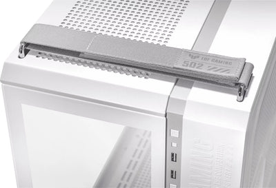Ceinture en tissu gris Top Gaming 502 sur boîtier ASUS TUF Gaming GT502 Blanc