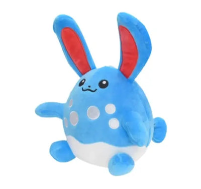 Peluche Pokémon Azumarill coton doux 20 cm bleu blanc à pois argentés