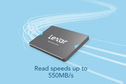 Disque SSD Lexar 2.5 pouces 128 Go design noir et bleu élégant
