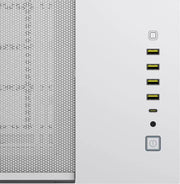 Corsair 6500X Blanc : boîtier blanc avec panneau mesh avant et ports USB verticaux