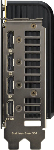 Panneau arrière en acier inox 304 de la ASUS GeForce RTX 5070 PRIME 12Go avec 4 DisplayPort et 1 HDMI