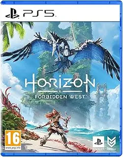 Couverture Horizon Forbidden West PS5 : créature ailée bleue survolant paysage tropical