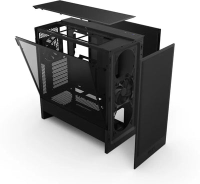 Boîtier PC NZXT H5 Flow NOIR noir mat avec panneaux mesh et baie ventilo avant