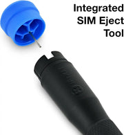 Outil éjecteur SIM noir iFixit Minnow avec capuchon bleu et goupille métal