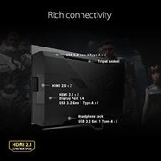 Arrière de lOLED ASUS ROG Swift 42 4K HDR 144Hz avec ports USB 3.2 HDMI 2.0 DisplayPort 1.4