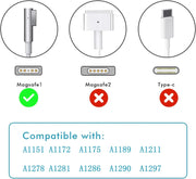Adaptateur câble charge MagSafe 1 argent pour MacBook Air/Pro