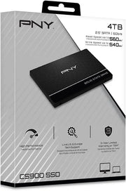 Disque SSD PNY CS900 4 To noir avec logo argenté texturé
