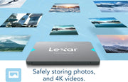 Lexar Disque SSD 2.5 pouces 128 Go gris métallique et accents turquoise
