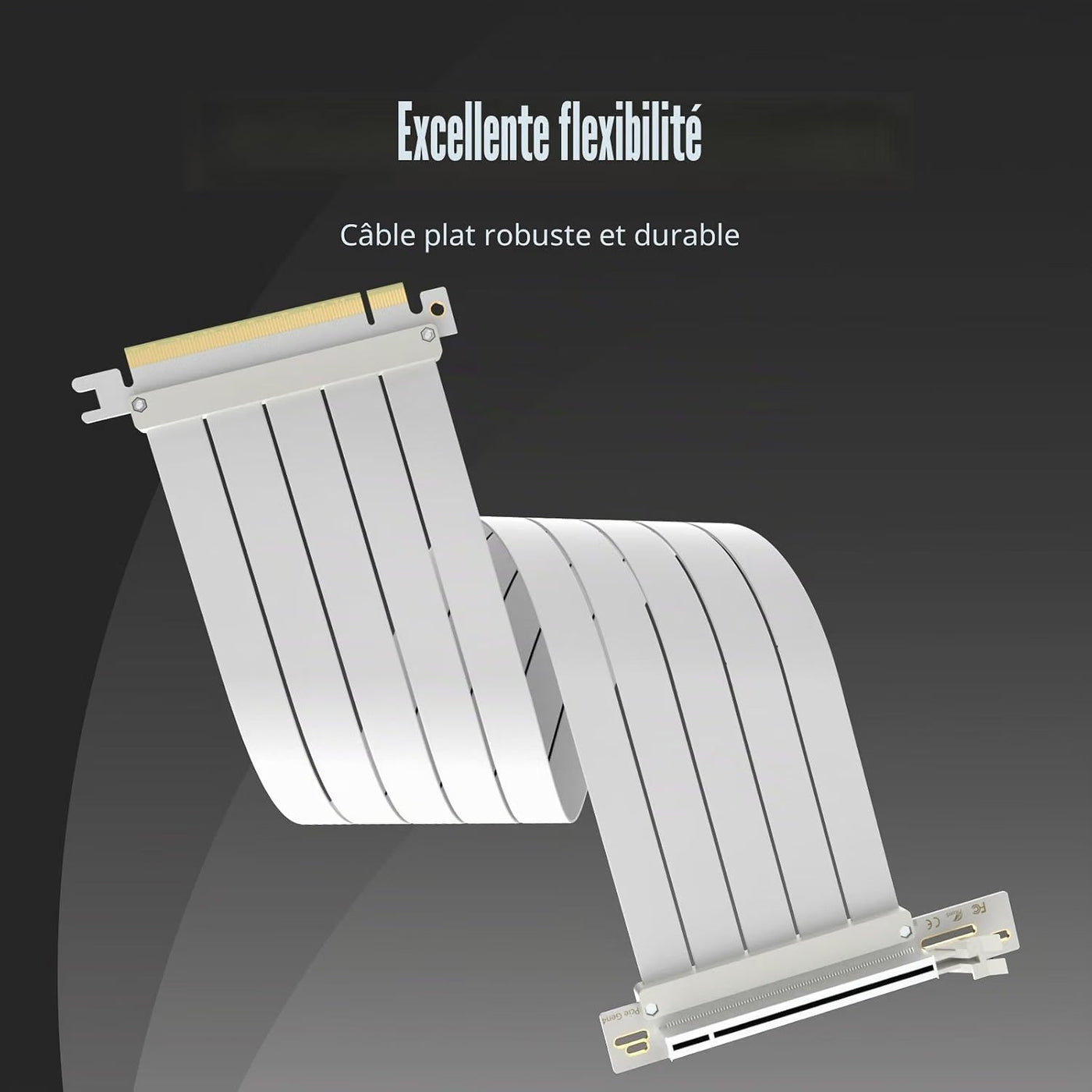 Câble Razer PCIe 4.0 250mm coudé 90° Blanc, vue 1