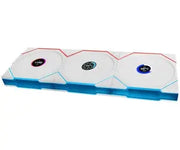 Lot de 3 Lian Li Uni Fan TL Wireless RGB 12cm blanc en boîtier géométrique blanc et bleu