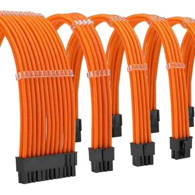 Kit de Rallonges cables alimentation orange PSU - ATX / EPS / PCI-E