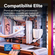 Barrette Mémoire 16Go DIMM DDR5 Crucial Pro OC 6400MHz (Blanc) — visuel 4