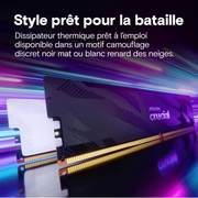 Barrette Mémoire 16Go DIMM DDR5 Crucial Pro OC 6400MHz (Blanc) — visuel 5