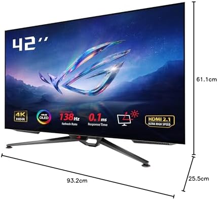 Moniteur ASUS ROG Swift 42 pouces OLED 4K HDR vibrant cadre noir élégant