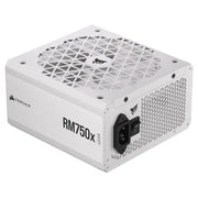 Alimentation Corsair RM750x SHIFT Blanc vue arrière avec grille mesh et connecteur IEC noir - Alimentation