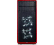 Tour PC Fractal Design Focus G Rouge avec cadre rouge et composants éclairés