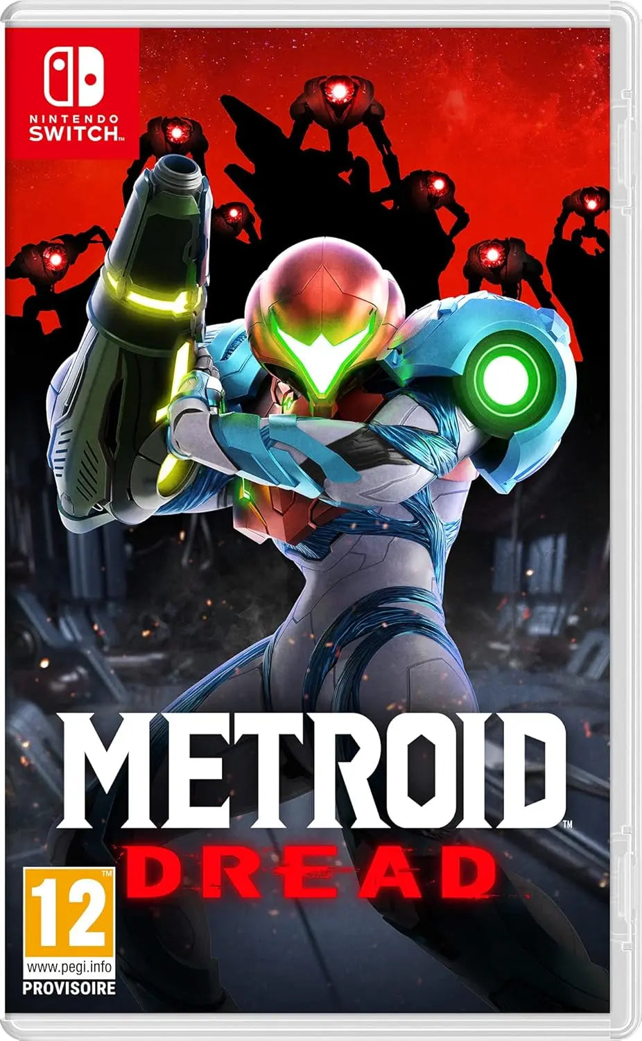 Étui Metroid Dread Nintendo Switch avec Samus en armure verte et bleue