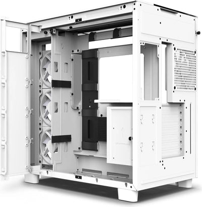 NZXT H9 Elite Blanc : boîtier PC blanc mat minimaliste avec fixations intégrées