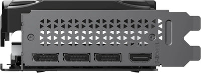 Face arrière PNY GeForce RTX 5070 12GB OC carte graphique noire 4 HDMI perforée