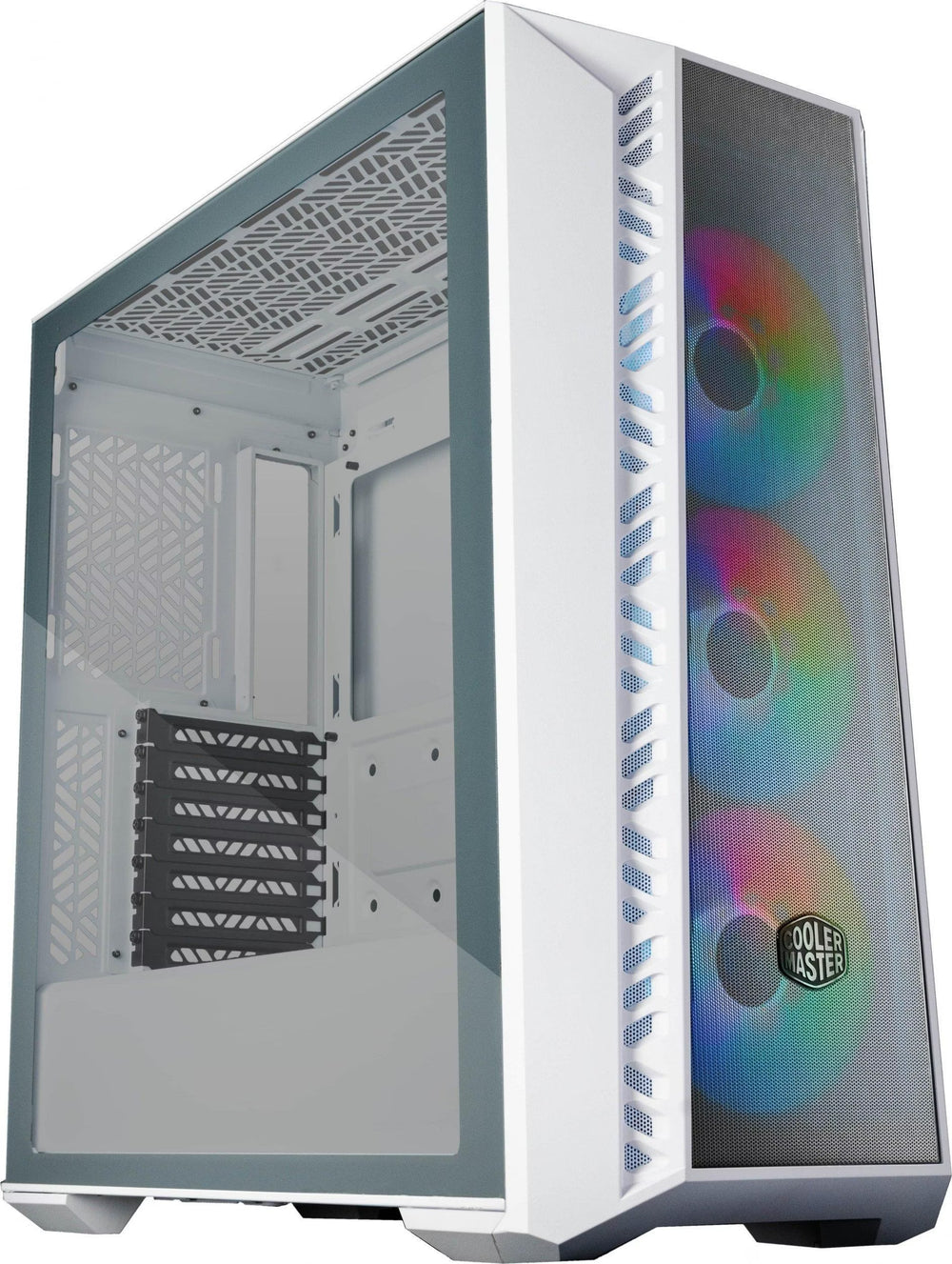 Cooler Master MasterBox MB520 Mesh RGB Blanc vue de trois quarts