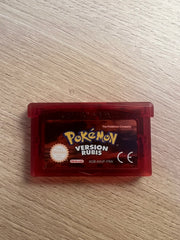 Cartouche GBA Pokémon Rubis translucide rouge édition Bulbizarre LCD