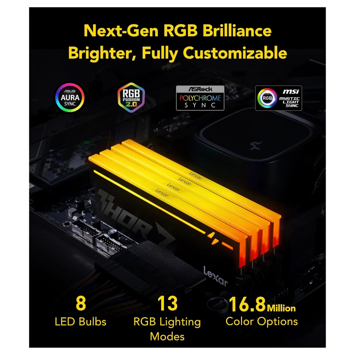 Kit Mémoire RAM - Lexar Thor Z Series RGB DDR5 - 32Go KIT - Blanc