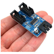 Adaptateur USB splitter 9 broches : circuit bleu avec connecteurs noirs