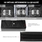 Plaque de montage Thermalright SS2 en aluminium noir anodisé mat brossé angulaire pour Ventirad Assassin X120 EVO