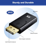Adaptateur DisplayPort vers HDMI noir 4K or plaqué dos