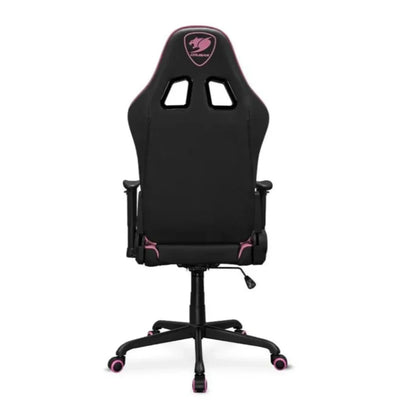 Fauteuil gaming Cougar Armor Elite noir et rose vu de dos avec logo Cougar