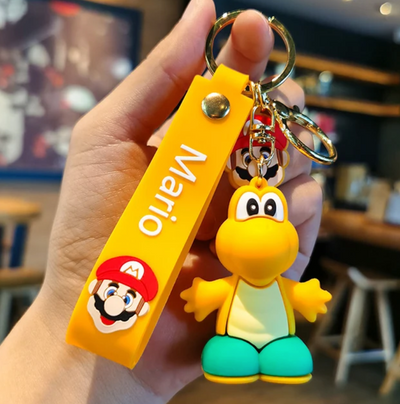 Porte-clés Mario Koopa jaune avec figurine Koopa Troopa et tag Mario