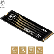 Disque SSD MSI SPATIUM M482 1 To M.2 noir et or avec logo dragon