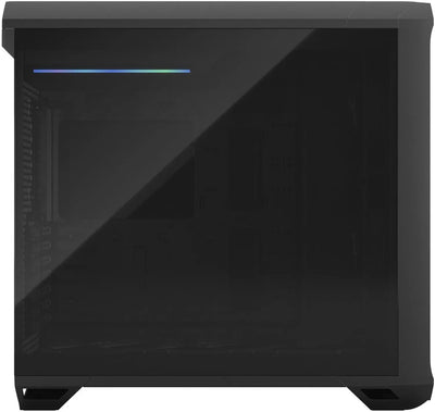 Fractal Design Torrent Black TG Dark Tint, boîtier PC verre noir minimaliste avec RGB subtil