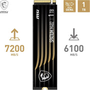Disque SSD MSI SPATIUM M482 1 To PCIe Gen4 noir dragon or