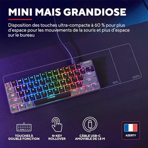 Trust Gaming GXT 867 Acira - Clavier Mécanique 60% image 10