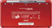 Console Nintendo 3DS rouge reconditionnée, charnière argentée et trim métallique