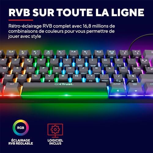 Trust Gaming GXT 867 Acira - Clavier Mécanique 60% image 7