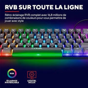 Clavier mécanique 60% Trust Gaming GXT 867 Acira RGB noir gaming