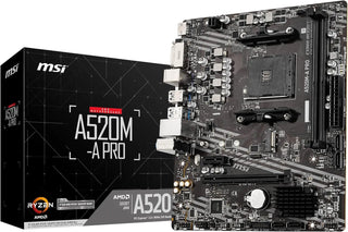 Carte mère MSI A520M-A PRO AM4 socket AMD PCIe 3.0 noir argent