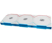 Lot de 3 Lian Li Uni Fan TL REVERSE blanc avec étui CD blanc aux accents géométriques bleu et rouge