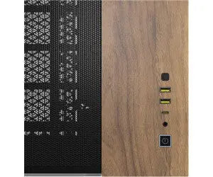 Panneau latéral texture bois noir Corsair 2500X NOIR/BOIS avec mesh et ports