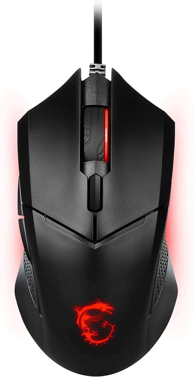 Souris filaire Gamer MSI Clutch GM08 noire avec logo dragon rouge LED