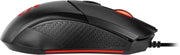 Souris filaire Gamer MSI Clutch GM08 noire avec LED rouge et grip texturé